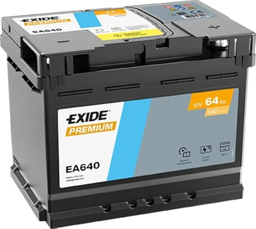 BATTERIA EXIDE EA640 PREMIUM 64 AH DX FORD VW RENAULT OPEL LANCIA PEUGEOT BMW