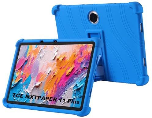 zZjoOoj Hülle für TCL NXTPAPER 11 Plus 11.5 Zoll Tablette Case,Soft Schutzhülle Liquid Silicone Tablette Cover,Hochwertiges Silikon Premium TPU hülle für TCL Nxtpaper 11 Plus mit Standfunktion - Blau