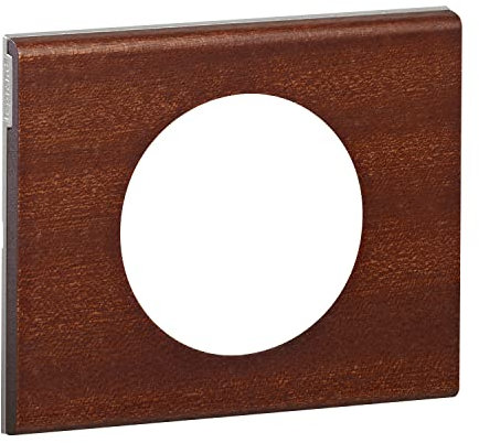 LEGRAND | Plaque 1 Poste Acajou, Collection Céliane Matières, Finition Bois Mat, Montage Encastré Horizontal Ou Vertical, Compatible Avec Supports Universels Batibox