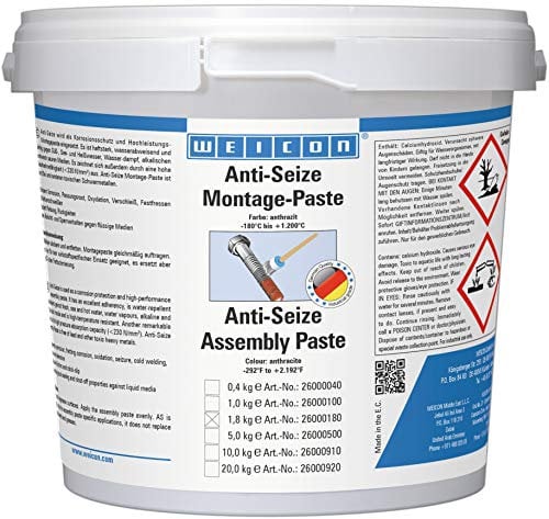 WEICON Anti-Seize Montagepaste 1,8 kg hitzebeständiger Schutz gegen Korrosion, Festfressen und Verschleiß