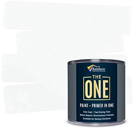THE ONE All-in-One Paint & Primer: Durable Furniture, Cabinet, Front Door, Wall, Bathroom, Kitchen - Fast Drying Interior/Exterior Craft Paint (Off White, Matte, 8.5oz)