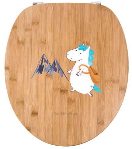 Mr. & Mrs. Panda Motiv WC Sitz Einhorn Bergsteiger - Geschenk, Entdecker, Urlaub, Abenteuer, Toilette, Toilettendeckel, Klodeckel, Einhorn Deko,