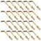 MroMax 50 ganci a vite in oro da 3,8 cm, ganci a forma di L, in acciaio al carbonio, 1 forma ad angolo retto, placcati in ottone, ganci a vite a 7 forme, gancio autofilettante per casa, posto di