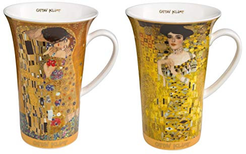 CREAFLOR HOME 2er Set Gustav Klimt Becher Der Kuss + Adele Bloch-Bauer 500ml Goebel Porzellan