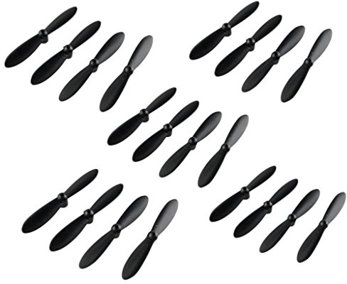 Perfeclan 20 er Pack Kunstoff Prop Propeller Ersatzpropeller für Rc Drohne, Schwarz
