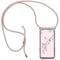 HongMan Handykette Handyhülle für Samsung Galaxy A5 2016/A510 mit Band - Transparent Handy-Kette Handy Hülle mit Kordel zum Umhängen Handyanhänger Halsband Lanyard Case - Roségold