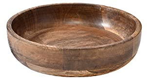 Serene Spaces Living Große Schale aus Mangoholz, natürliche Holzschale für Heimdekoration, Obst, Süßigkeiten, Potpourri, Schmuckhalter, Arbeitsplatte, Maße: 21 cm Durchmesser und 5.1 cm hoch