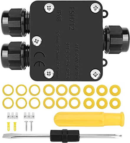 Abzweigdose Wasserdicht, Verteilerdose Außen Wasserdicht, Abzweigdose IP68, 2 Wege Junction Box, Verteilerdose Aussen,Erdkabel Klemmdose Verbindungsdose für Ø4mm-15mm Kabeldurchmesser
