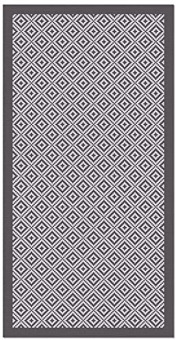 Panorama Vinyl Teppich Inka Grau 80x200 cm - Kitchen Floor Mat Küchenmatte - Rutschfestes Flammhemmend - Groß Teppich - Teppiche PVC