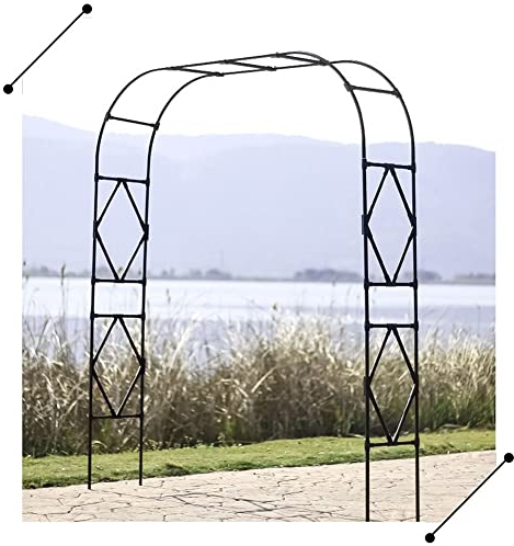 Rosenbogen Torbogen aus Metall stabil Rost Rankhilfe Rankbogen Gartenbogen Rankgitter Pergola für Kletterpflanzen Rosen wetterfest & freistehend Solide Basis 120/150/180/210 /280/300/320 cm Breite ( S