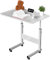 Rcynview Scrivania Regolabile in Altezza, Tavolino da Letto per PC con Ruote, 60x40cm Tavolo da Lavoro Mobile, Standing Desk per Ufficio, Camera da Letto, Soggiorno, Divano, Cameretta, Bianco