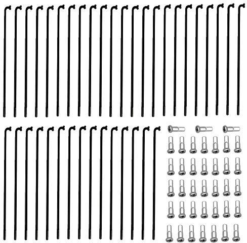 SVUPUE 262 mm Fahrrad Speichen, 38 Stück Mountainbike Spoke Mit Speichen Nippel, Schwarz