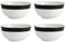 MIKASA Luxe Deco 4pc Fine China Cereal Bowl Set, 14cm, Gift Boxed