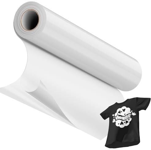 JAVIGA Plotterfolie Textil - 30.5cm x 6m für Cricut, Weiß Flexfolie Plotterfolie Vinyl, Bügelfolie für Textilien, Iron on folie für DIY T-Shirts, Plotter Zubehör Textilfolie Plotter Eine Rolle