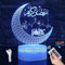 Mecctuck Ramadan Deko, Ramadan Lampe, Islamische Deko, LED Ramadan Licht, Mondlampe, 16 Farben Ramadan Lampe, 3D Ramadan Mubarak Dekoration, Ramadan Laterne für Schlafzimmer Tisch Deko Geschenke