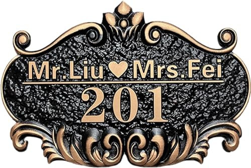 Custom European Style Retro Door Signs, Room Customized Number Plates, Address Numbers, Street Names, Number Plates, Customized Signs, Outdoor Wall Signs, Antique Bronze Logo Address Plate Doorplate