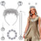 Sunshine smile Discokugel Spiegelkugel Schmuck Set, Disco Accessoires Schmuck Set, Vintage Discokugel Stirnband, Ohrringe Halskette Armband, 1970er Kostüm Zubehör für Damen Herren Party Karneval