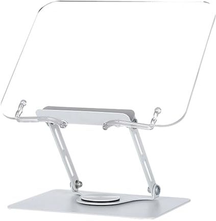 Lesebuchhalter aus Acryl, 360 Grad drehbarer Ständer, Buchständer, 360 Grad drehbarer Laptop-Bucherhöhung, faltbar und tragbar, leicht, für Büro, Küche, Schule, Lehrbuch, Rezept, Tagebücher, Tabl