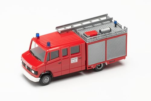 Herpa Basic LKW Modell Mercedes-Benz T2 LF 8/6 Feuerwehr, Miniatur im Maßstab 1:87, preisgünstiges Einsteigermodell, Made in Germany, Kunststoff
