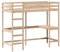 vidaXL Letto Soppalco con Scrivania 80x200 cm Legno Massello Pino