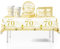 41Pcs Navy Blue Gold Happy 70th Birthday Party Tableware Set Plastic Table Cloth,Paper Plates Napkins 70th Birthday Table Decorations Disposable Tableware Kit for Men Women 70th Birthday Decorations