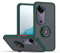 XINYEXIN Funda para Vivo V40 5G, Funda con Soporte de Anillo, TPU + PC Translúcido Anti- Arañazos Carcasa Protectora Antigolpes Case Cover - Verde Oscuro