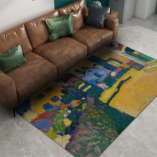 Via Vela Mid Century Teppich 160x230cm - Country Lane Gartenhaus Maschinenwaschbar Rutschfester flachfloriger Faltbarer dünner Teppich für den Eingangsbereich des Esszimmers