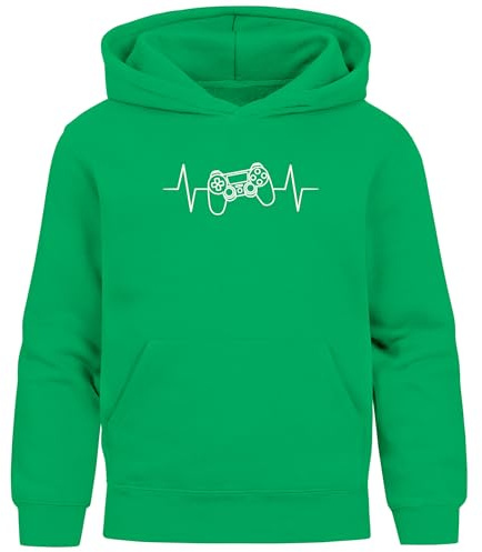 MoonWorks® Kinder Hoodie Jungen Gaming Gamer Zocken Herzschalg Konsole JKapuzenpullover Print