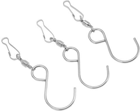Fdit S-Haken-Clip, 360-Grad-Drehung, Stabile Leistung, Zuverlässig und Rostfrei, Windspiele, S-Haken, 20 Stück Vogelfutterspender-Clips (SILVER)