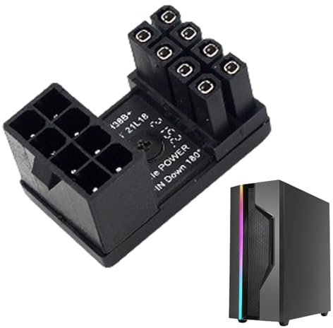 Abgewinkelter GPU-Adapter – 180-Grad-Adapter, Pin-Stecker-Adapter | Praktische Funktion, Stromanschluss Für GPU, Einfache Installation, Stromversorgung Der Grafikkarte, Verbesserter Komfort, Laptop-GP