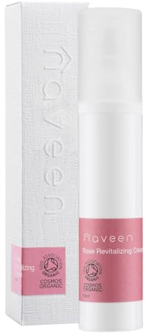 NAVEEN Rose Revitalising Cream 50ml | Organic Anti-Ageing Face Cream with Shea Butter Jojoba & Rose | Hydrating Firming & Smoothing Moisturiser | Vegan Halal Organic