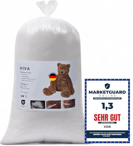 VIVAINT Füllwatte 1kg Waschbar für kuscheltiere Allergikerfreundlich - Bastelwatte, Kissenfüllung & Füllmaterial für Kissen, Watte für Wolkendecke & DIY Projekte, Oeko-Tex Zertifiziert (1000g)