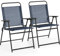 Yaheetech 2er-Set Klappstuhl Gartenstuhl Klappsessel mit Hoher Rückenlehne & Armlehnen Terrassenstühle Essstühle bis 100 kg Belastbar Marineblau