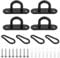 Eye Plate Hooks 4 Pack - Stainless Steel Pad Eyes Plate,Black Ceiling Hooks,Heavy Duty D Rings and Carabiner Clips, Hooks and Eyes,U Brackets Staple Wall Mount Marine Hardware Hook
