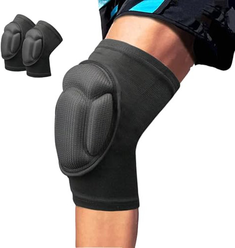 MUNSKT Knieschoner Arbeit, 2MM dicke Schwamm Komfort Schwarz Gartenarbeit Knieschoner für Männer Frauen Arbeit Hose Tanz Volleyball Reiten Sport