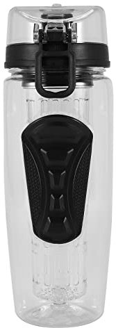 Bortivier 1000ml/32oz Fruit Infusing Infuser Water Bottle Plastic Sports Detox Health black