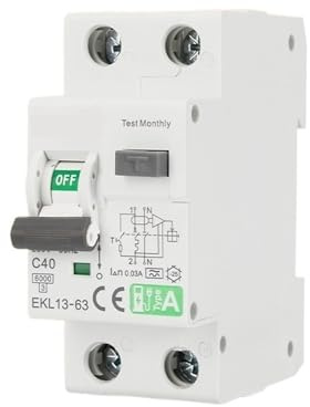 RCBO Type A 1P+N Residual Automatic Circuit Breaker With Over Current Leakage Protection 6KA 2P DPN 30mA EKL13(16a)