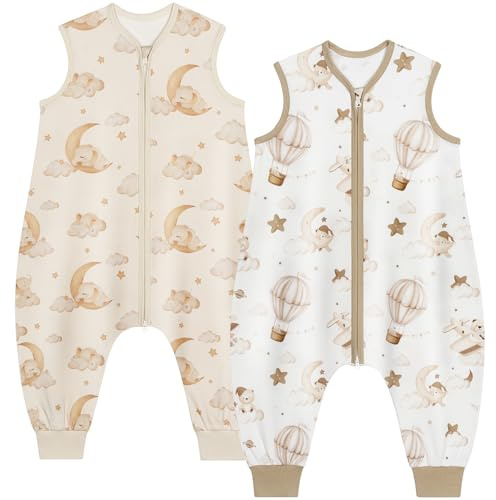 Yukkidds Gigoteuse à Pied Été Bébé Tog 0.5, Turbulette Coton 6-18 Mois