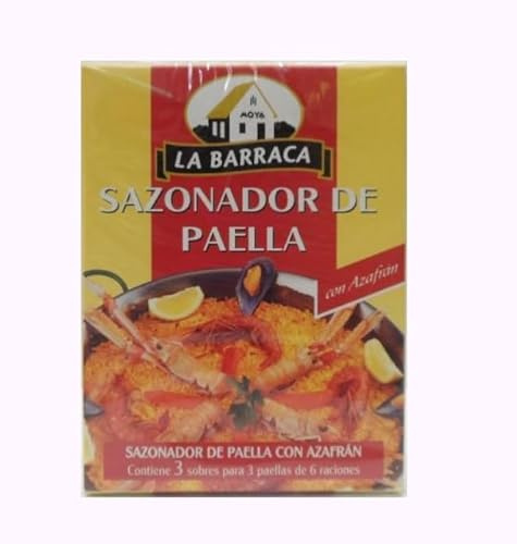 Sazonador de Paella con Azafrán, 3 Sobres para 3 Paellas de 6 Raciones, 9g, Pack de 4
