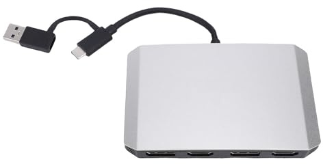 Hapivida Adaptateur USB C vers Double DisplayPort 4K 60Hz, Carte Graphique Externe Double Moniteur pour et OS X, Convertisseur USB 3.0 Type C pour Écran 4K