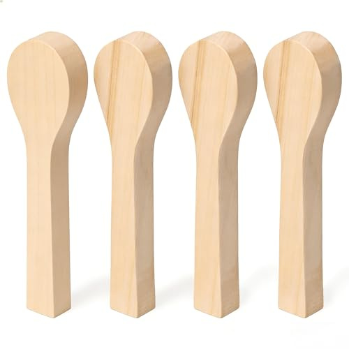 Bluvizo Basswood Spoon Carving Blocks: 4pcs Unfinished Spoon Carving Blanks | Softwood Gift Kit for Beginners Professionals DIY Fun