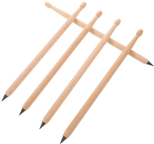 Alipis Lot de 5 Crayons Baguettes de Batterie en Bois Khaki pour Garçon et Filles et Adolescents, Usage Scolaire et Maison, Facile à Ranger, Présent Original pour Batteurs