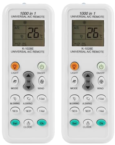Mando Universal para Aire Acondicionado K-1028E, Control Remoto Digital LCD 1000 en 1 Compatible con LG, Samsung, Daikin, Gree, Midea, Haier, Toshiba y Otras Marcas, Función Enfriamiento Rápido
