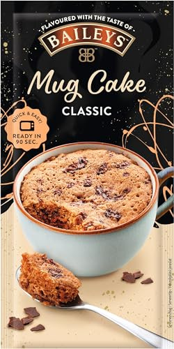 Baileys Mug Cake Classic, Tassenkuchen alkoholfrei mit Baileys Taste, 60g | Vanille-Kuchen mit Schokostückchen aus der Tasse, in nur 90 Sekunden fertig, ideal als schneller Snack für die Mikrowelle