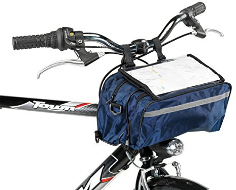 Bottari Fahrräder und Schutz Vorderseite mit Kartenhalter und Reflektorstreifen-blau