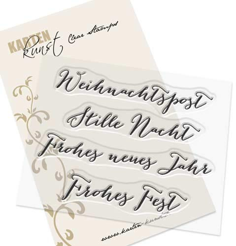 Karten-Kunst Clear Stamps KK-0030 Stempel Große Worte Weihnachtspost, Stille Nacht, Frohes neues Jahr, Frohes Fest Silikonstempel