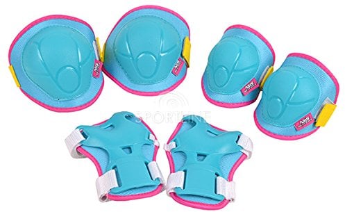 NILS Schonerset Protektoren Schutzausrüstung Inline Skates Rollschuhe Schüter Set Handgelenk-,Ellbogen-, Knieschoner H106 (Blau, M)
