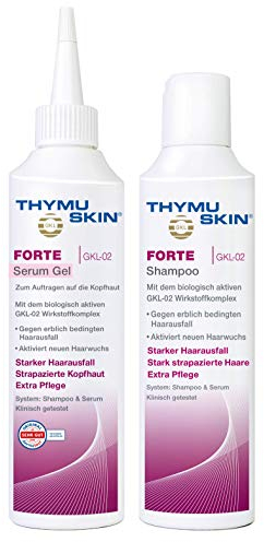 THYMUSKIN Forte Set: Bei Haarausfall infolge Chemotherapie. Stimuliert den Haarwuchs. SET (1 x 200ml Shampoo + 1 x 200ml Serum Gel)