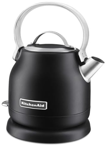 KitchenAid KEK1222BM - Electric Teapot (1.25 L, Aluminium, Black, Aluminium, Stainless Steel, Filter)