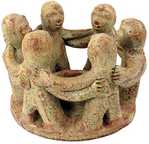 GURU SHOP Teelichthalter Kerzenständer Freundeskreis 6 Personen, Braun, 13x18x18 cm